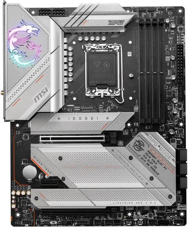 Alt view image 2 of 9 - MSI MPG Z790 EDGE WIFI LGA 1700 Intel Z790 SATA 6Gb/s DDR5 ATX Motherboard