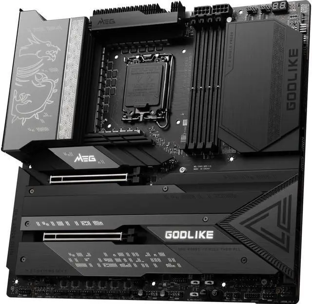 Alt view image 5 of 10 - MSI MEG Z790 GODLIKE LGA 1700 Intel Z790 SATA 6Gb/s DDR5 Extended ATX Motherboard