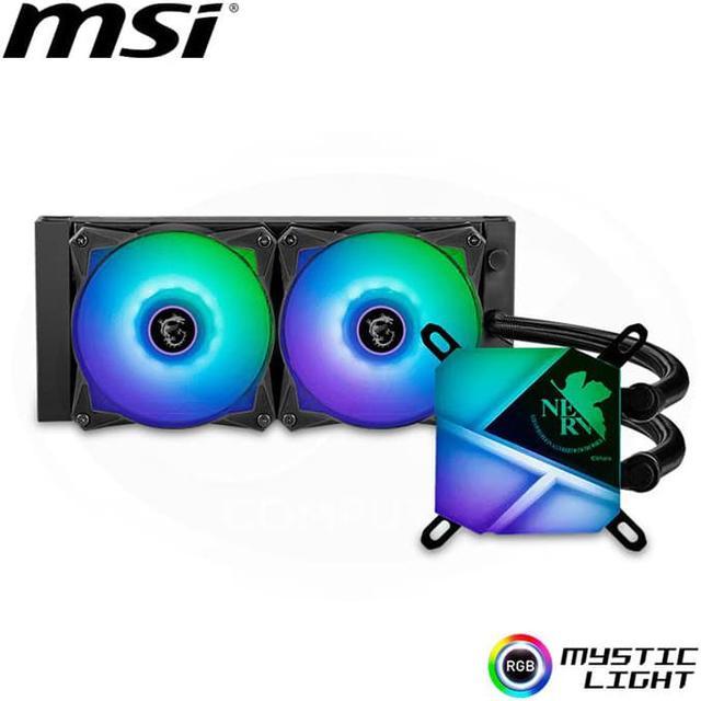 MSI MAG Series CORELIQUID C240 EVA e-PROJECT Evangelion joint water cooling  radiator AIO Liquid CPU Cooler, 240mm Radiator, Dual 120mm ARGB PWM Fans