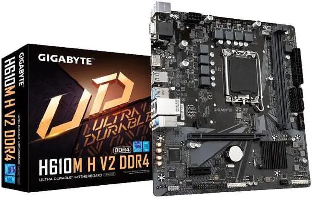 Main image of GIGABYTE H610M H V2 DDR4 motherboard (LGA1700) Supports 13th Generation Intel® Core Processors and 12th Generation Intel® Core, Pentium® Gold and Celeron® Processors*