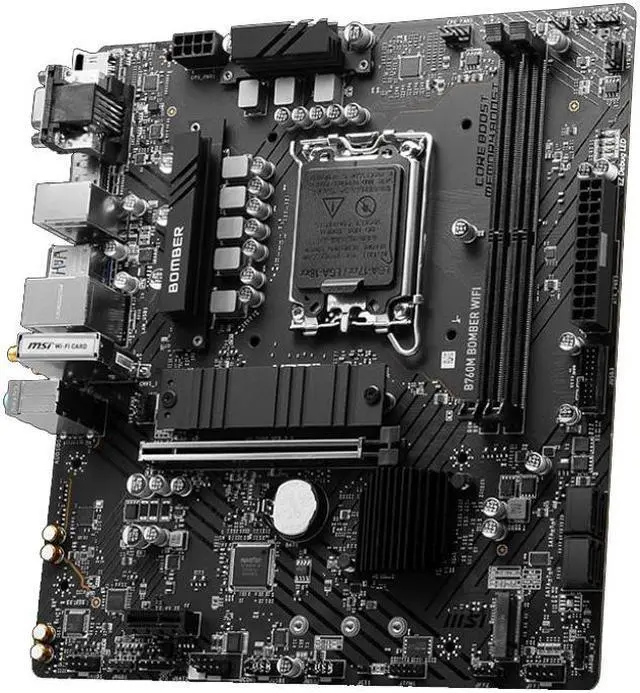 Alt view image 5 of 6 - MSI B760M BOMBER WIFI motherboard Supports 12th/13th Gen Intel® Core Processors, Pentium® Gold and Celeron® Processors (LGA 1700)