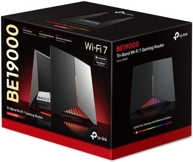 New TP Link Archer BE19000 Tri Band Wi Fi 7 Router Black