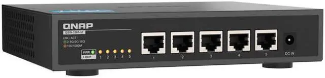 Alt view image 3 of 4 - QNAP QSW-3205-5T 5-port 10GbE Multi-Gig 5-speed switch network splitter