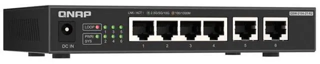 Alt view image 2 of 5 - QNAP QSW-2104-2T-R2 desktop switch 6-port splitter network management routing Ethernet 10G home