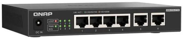 Alt view image 4 of 5 - QNAP QSW-2104-2T-R2 desktop switch 6-port splitter network management routing Ethernet 10G home