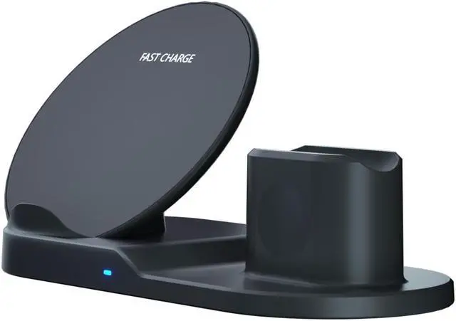 Alt view image 3 of 7 - Stimula Lifestyle 3 in 1 Wireless Smartphone, Ultra Fast Compatible with Apple Watch Airpods & Airpods Pro, iPhone 11 12 13 Samsung Charger Stand 10W - Black