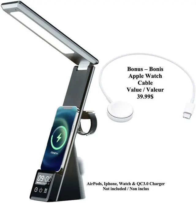Main image of STIMULA LIFESTYLE 5 IN 1 COMPATIBLE WITH APPLE WATCH AIRPODS PRO IPHONE 11 12 13 FAST WIRELESS CHARGER LED LAMP