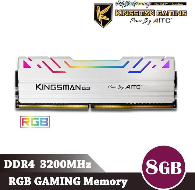 Alt view image 3 of 7 - KINGSMAN RGB 8GB 288-Pin PC RAM DDR4 3200 (PC4 25600) Desktop Memory Model-White