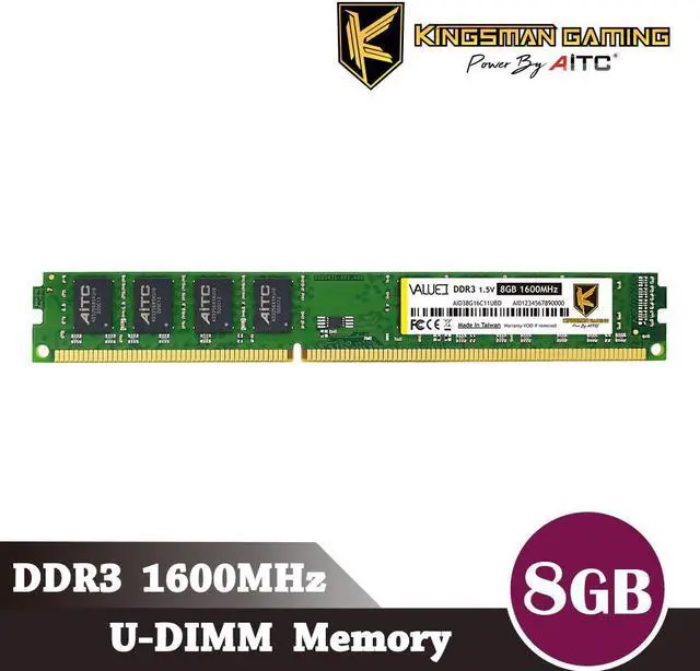 Alt view image 2 of 2 - KINGSMAN 8GB 240-Pin DDR3 SDRAM DDR3L 1600 (PC3L 12800) Micron Chipset Desktop Memory Model