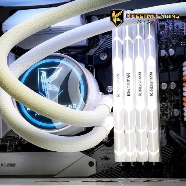 Alt view image 7 of 7 - KINGSMAN RGB 8GB 288-Pin PC RAM DDR4 3200 (PC4 25600) Desktop Memory Model-White