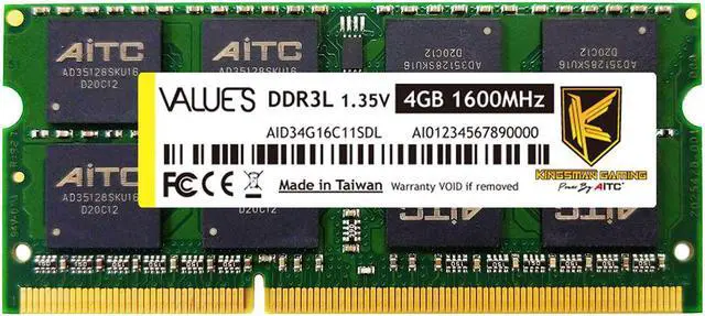 Main image of KINGSMAN 4GB 204-Pin DDR3 SO-DIMM DDR3L 1600 (PC3L 12800) Laptop Memory Model