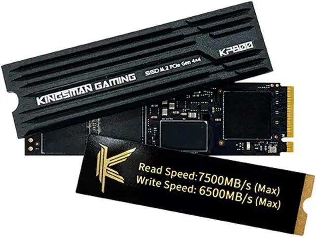 Alt view image 3 of 6 - KINGSMAN KP800 M.2 NVMe PCIe Gen4x 4 2280 2TB Internal Solid-State Drive (SSD) / DRAM included / Works with PC and PS5 / R/W Up to 7,500/6,500 MB/s / 5-year limited warranty