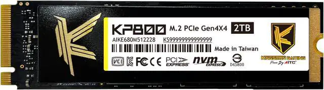 Alt view image 4 of 6 - KINGSMAN KP800 M.2 NVMe PCIe Gen4x 4 2280 2TB Internal Solid-State Drive (SSD) / DRAM included / Works with PC and PS5 / R/W Up to 7,500/6,500 MB/s / 5-year limited warranty