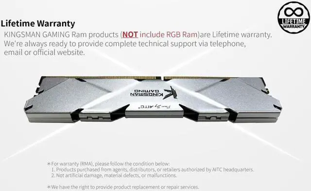 Alt view image 4 of 5 - KINGSMAN 32GB(16GBX2) 288-Pin PC RAM DDR4 3200 (PC4 25600) Desktop Memory - High-Speed RAM for Enhanced Performance and Compatibility