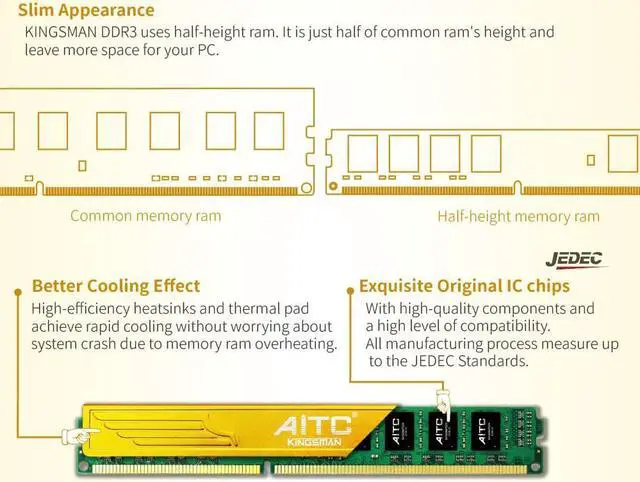 Alt view image 3 of 4 - KINGSMAN 4GB 240-Pin DDR3 SDRAM DDR3L 1600 (PC3L 12800) Micron Chipset Desktop Memory Model