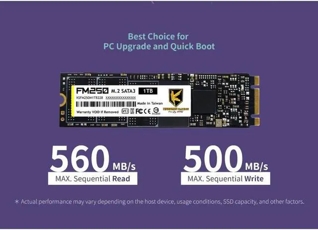 Alt view image 3 of 5 - AITC 3D NAND 512GB Internal SSD - SATA III 6Gb/s M.2 2280 Solid State Drive