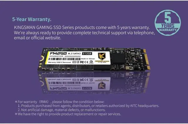 Alt view image 5 of 5 - AITC 3D NAND 512GB Internal SSD - SATA III 6Gb/s M.2 2280 Solid State Drive