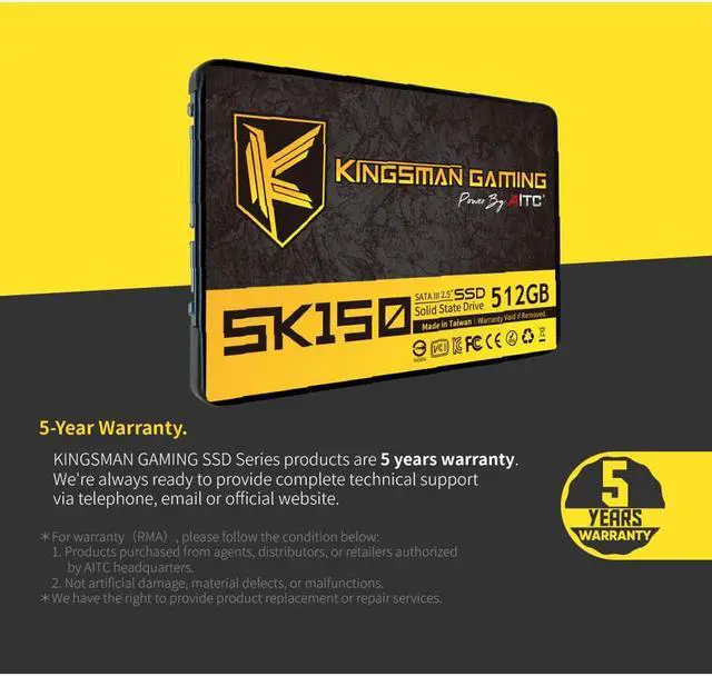Alt view image 5 of 6 - AITC KINGSMAN SK150 2.5" 1TB Performance Boost SATA III 3D NAND Internal Solid State Drive (SSD)