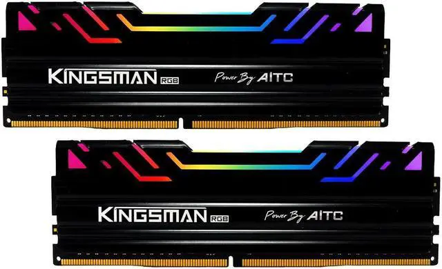 Main image of KINGSMAN RGB 16GB(8GBX2) 288-Pin PC RAM DDR4 3200 (PC4 25600) Desktop Memory Model UDIMM-Black