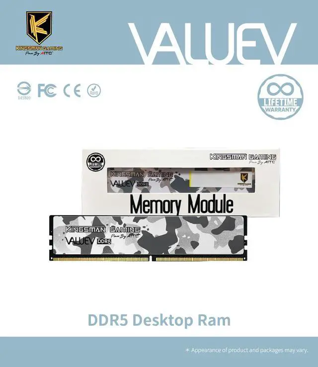 Alt view image 3 of 7 - AITC KINGSMAN VALUE V 16GB 288-Pin PC RAM DDR5 5600 (PC5 44800) Desktop Memory Model (KSD516G56C46UBD)