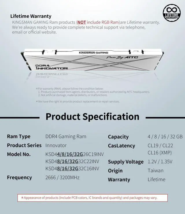 Alt view image 5 of 6 - KINGSMAN INNOVATOR 16GB(8GBX2) 288-Pin PC RAM DDR4 3200 (PC4 25600) Desktop Memory - High-Speed RAM for Enhanced Performance and Compatibility