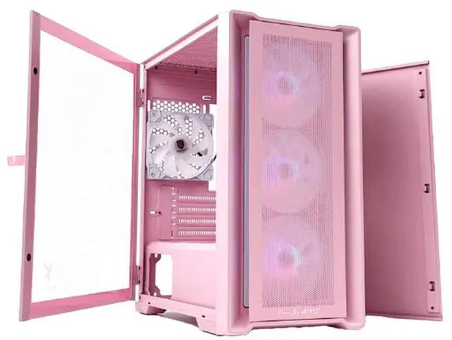 Main image of KINGSMAN KINGSMAN CuBic ARGB MICRO-ATX Tower with Four ARGB Fans Pre Installed, Ultra-Minimalist Design, Fine Mesh Front Panel, High Airflow, Unique Side Swivel Tempered Glass, Dust Protection, PINK