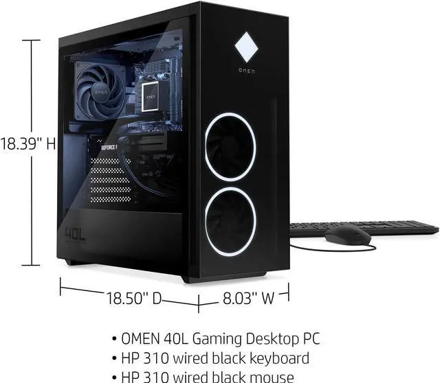 Alt view image 3 of 4 - HP OMEN - 40L Gaming Desktop - Intel Core i7-12700KF - HyperX 16GB Memory - NVIDIA GeForce RTX 3060 Ti - 1TB SSD - Nightfall Black GT21-0024 PC Computer