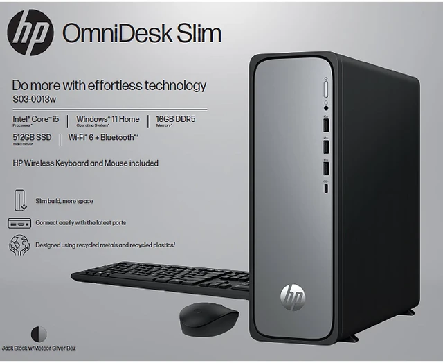 Alt view image 2 of 3 - HP Desktop PC OmniDesk Slim S03-0059 Intel Core i5-14400 16GB DDR5 512GB PCIe SSD Intel UHD Graphics 730 Windows 11 Home