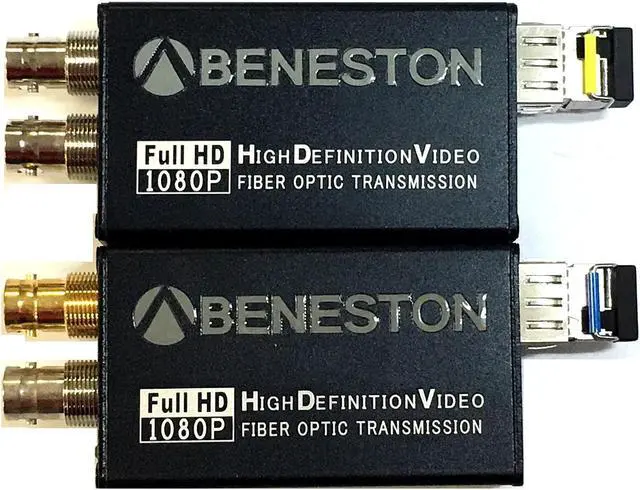 Main image of BENESTON Mini HD-SDI Fiber Converter Extender 20KM/DVB-ASI/CCTV/Broadcast/LC/Audio Support / SFP Module Single-Mode Single Fiber 20km with RS485 Tally Loop Output