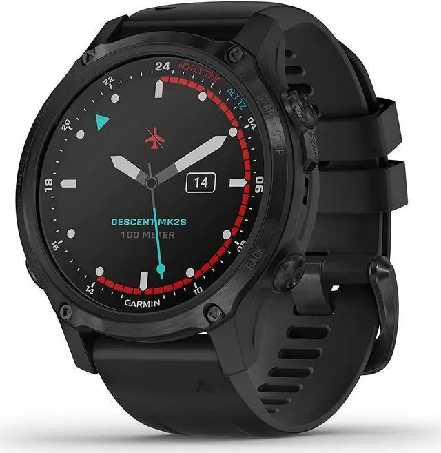 Alt view image 10 of 14 - Garmin Descent Mk2S, Smaller-Sized Watch-Style Dive Computer, Multisport Training/Smart Features, Gray with Black Silicone Band, (010-02403-03)