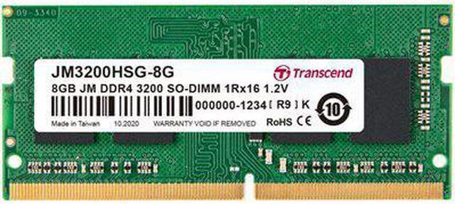 Alt view image 3 of 4 - 8GB Transcend JetRam DDR4 3200Mhz PC4-25600 CL22 SO-DIMM Laptop Module 260 Pins