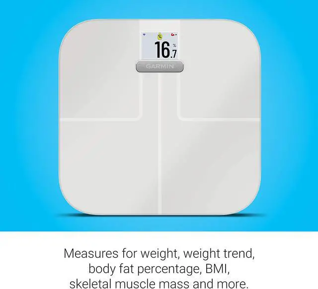 Alt view image 5 of 10 - garmin index s2, smart scale with wireless connectivity, measure body fat, muscle, bone mass, body water% and more, white (010-02294-03)