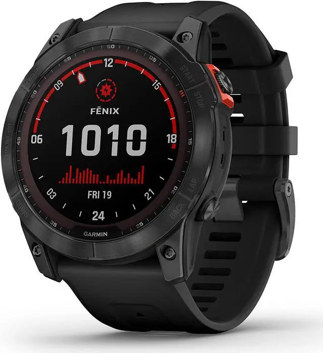 Alt view image 5 of 11 - Garmin fenix 7X Solar 51mm Multisport GPS Smartwatch, Slate Gray with Black Band