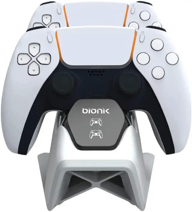 Alt view image 9 of 10 - Bionik Power Stand for Playstation 5: Dual PS5 Controller Charging Station with Overcharger Protection - Power Adapter Included (BNK-9067)