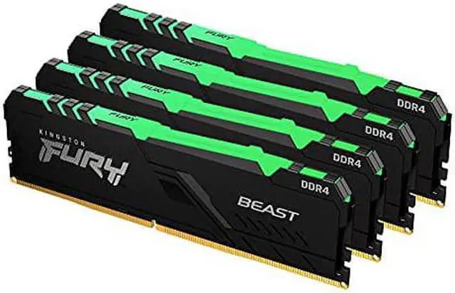 Alt view image 14 of 14 - Kingston FURY Beast RGB 128GB (4 x 32GB) 288-pin DIMM DDR4 3200 MHz CL16 RGB LED Memory (KF432C16BBAK4/128)