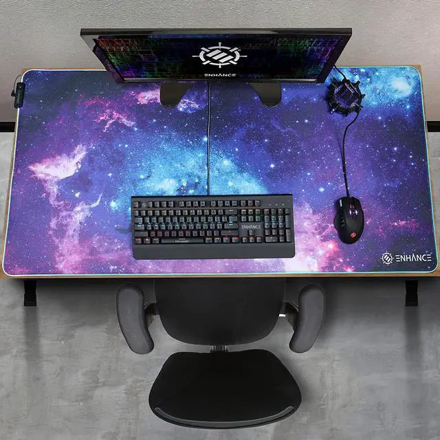Alt view image 2 of 7 - ENHANCE Voltaic ENPCPLE100GAEW Illuminated Gaming Mouse Pad - Galaxy