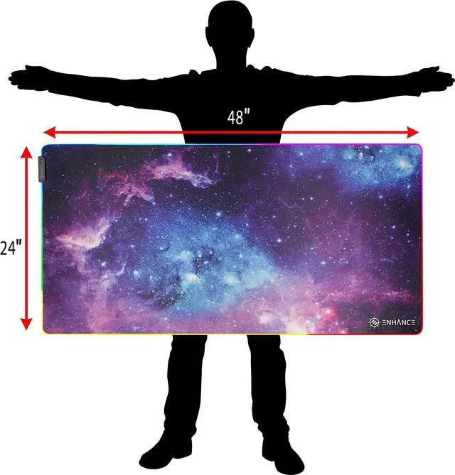 Alt view image 6 of 7 - ENHANCE Voltaic ENPCPLE100GAEW Illuminated Gaming Mouse Pad - Galaxy