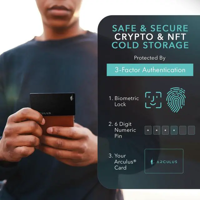 Alt view image 7 of 7 - The Arculus® Card: The More Secure Crypto & NFT Cold Storage Wallet. The Safer Way to Store Bitcoin, Ethereum, NFTs & Many More Coins. Sleek Metal Card