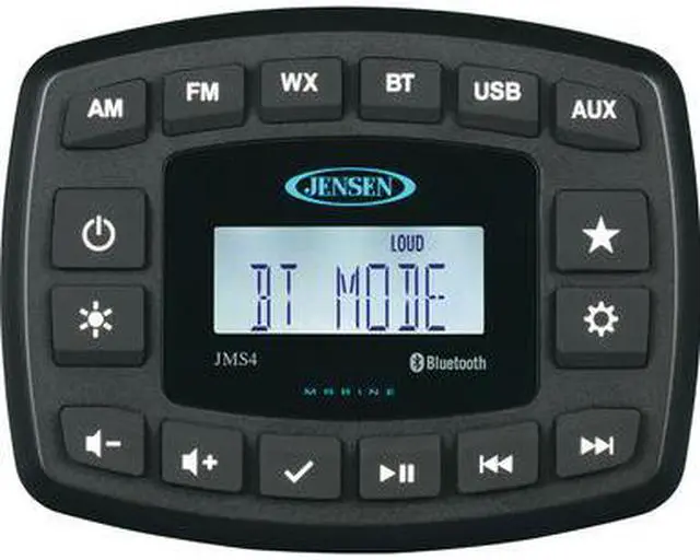 Alt view image 4 of 6 - JENSEN 4" JMS4RTL Waterproof Bluetooth AM/FM/WB/USB Stereo - Black