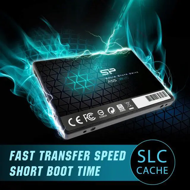 Alt view image 3 of 7 - Silicon Power 4TB SSD 3D NAND A55 SLC Cache Performance Boost SATA III 2.5" 7mm (0.28") SSD Internal Solid State Drive (SU004TBSS3A55S25NE)