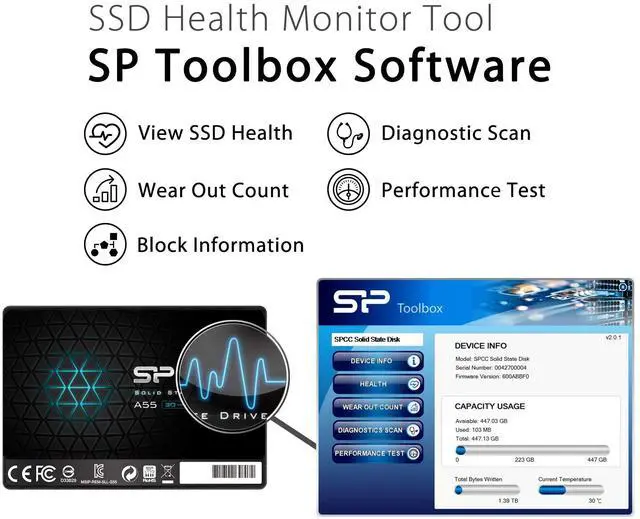 Alt view image 5 of 7 - Silicon Power 4TB SSD 3D NAND A55 SLC Cache Performance Boost SATA III 2.5" 7mm (0.28") SSD Internal Solid State Drive (SU004TBSS3A55S25NE)