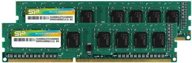 Main image of Silicon Power DDR3 16GB (2 x 8GB) 1600MHz (PC3 12800) 240-pin CL11 1.35V / 1.5V Unbuffered UDIMM PC Computer Desktop Memory Module Ram Upgrade SP016GLLTU160N22IP