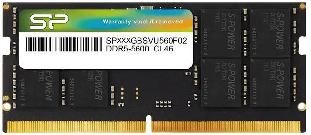 Main image of Silicon Power DDR5 5600MT/s (PC5-44800) 32GB Single Pack CL46 1.1V SODIMM Non-ECC Laptop SODIMM SP032GBSVU560F02