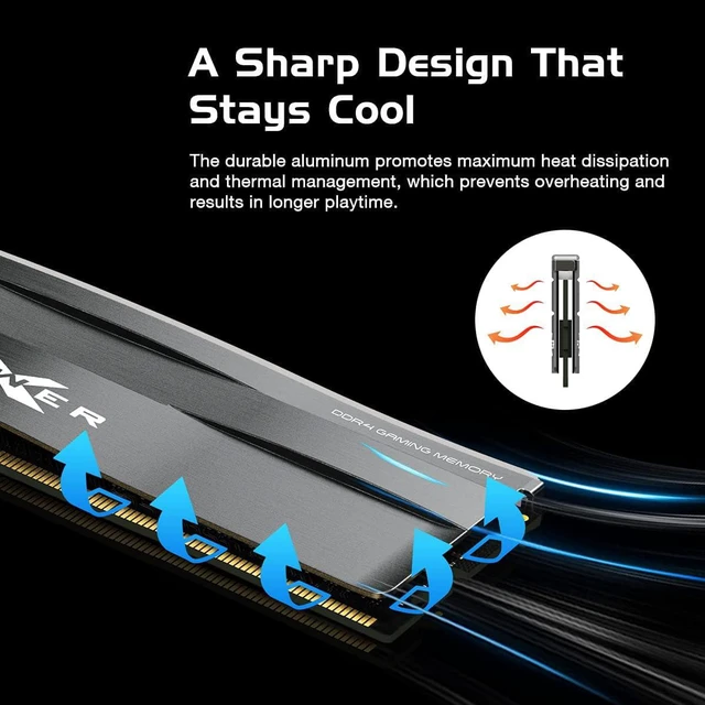 Alt view image 4 of 7 - Silicon Power DDR4 32GB (16GBx2) Zenith RGB RAM Gaming 3200MHz (PC4 25600) 288-pin C16 1.35V UDIMM Desktop Memory Module - Low Voltage SP032GXLZU320BDD