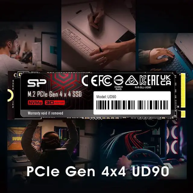 Alt view image 2 of 7 - Silicon Power 1TB UD90 NVMe 4.0 Gen4 PCIe M.2 SSD R/W up to 5,000/4,800 MB/s (SU01KGBP44UD9005SN)