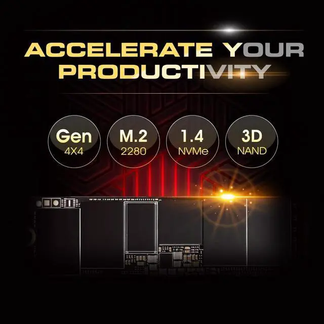 Alt view image 3 of 7 - Silicon Power 2TB UD90 NVMe 4.0 Gen4 PCIe M.2 SSD R/W up to 5,000/4,800 MB/s