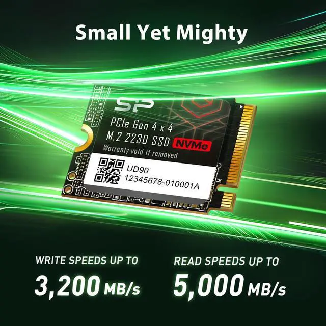 Alt view image 4 of 6 - Silicon Power 2TB UD90 2230 NVMe 4.0 Gen4 PCIe M.2 SSD R/W up to 5,000/3,200MB/s Solid State Drive Compatible with Steam Deck (SU02KGBP44UD9007MN)