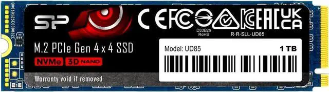 Alt view image 2 of 7 - Silicon Power 1TB UD85 NVMe 4.0 Gen4 PCIe M.2 SSD R/W up to 3,600/2,800 MB/s (SU01KGBP44UD8505SN)