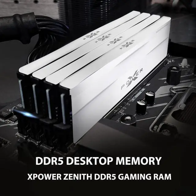Alt view image 2 of 4 - Silicon Power DDR5 32GB (2x16GB) Zenith 6000MHz (PC5-48000) 288-pin CL30 1.35V UDIMM Desktop Memory Module RAM SU032GXLWU60AFDGSW White