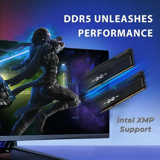 Alt view image 4 of 5 - Silicon Power DDR5 64GB (2x32GB) Zenith 6000MHz (PC5-48000) 288-pin CL30 1.35V UDIMM Desktop Memory Module RAM SU064GXLWU60AFDESK Black